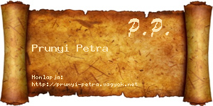Prunyi Petra névjegykártya